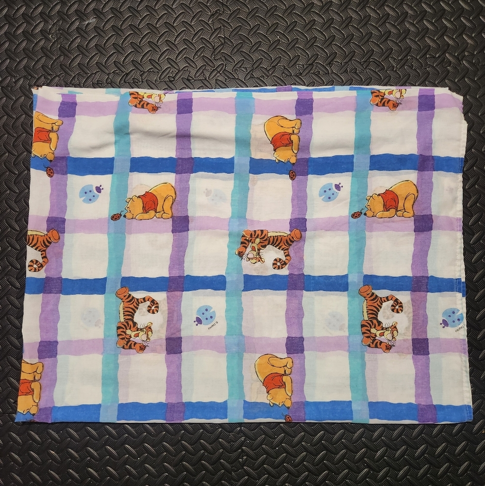 90s Vintage Winnie The Pooh Twin Flat Sheet Bedding Fabric Material
